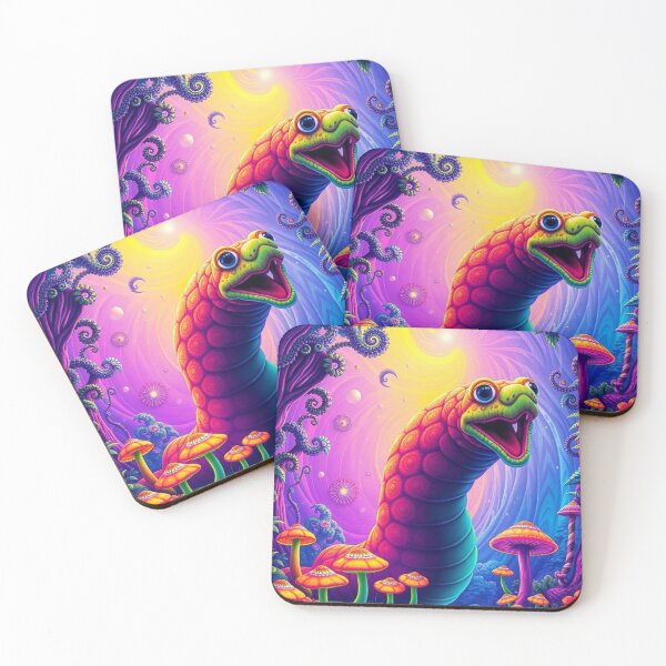 Item preview, Velvet Worm Neon Fantasy Forest | Psychedelic Cute Creature Art designed and sold by MystiColo.