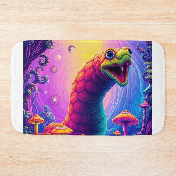 Item preview, Velvet Worm Neon Fantasy Forest | Psychedelic Cute Creature Art designed and sold by MystiColo.