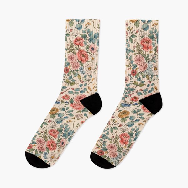 Item preview, City Vintage Botanical Wildflower Garden Rose Floral Pattern designed and sold by ART ATTACK ZONE.