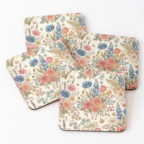 Item preview, Space Vintage Botanical Wildflower Garden Rose Floral Pattern designed and sold by ART ATTACK ZONE.