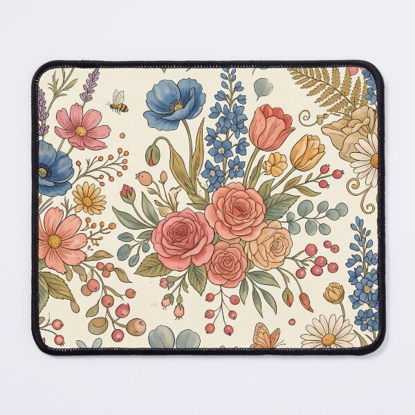 Item preview, Space Vintage Botanical Wildflower Garden Rose Floral Pattern designed and sold by ART ATTACK ZONE.