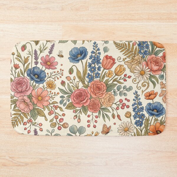 Item preview, Space Vintage Botanical Wildflower Garden Rose Floral Pattern designed and sold by ART ATTACK ZONE.
