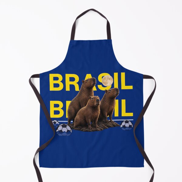 Item preview, Brazil football capybara jersey (soccer for the Americans) designed and sold by Three stacked penguins.