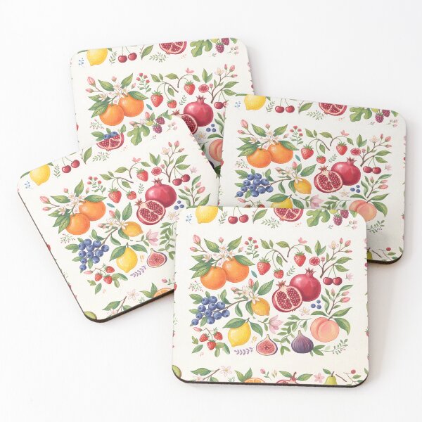 Item preview, Retro Vibrant Fresh Summer Fruit Citrus Berry Pattern designed and sold by ART ATTACK ZONE.