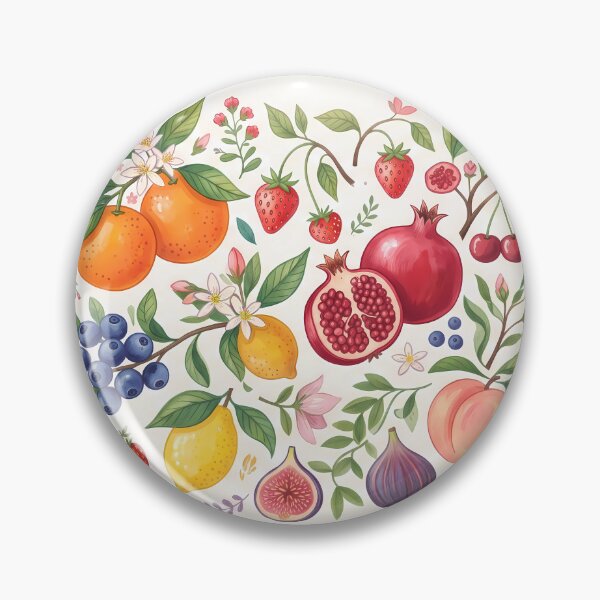 Item preview, Retro Vibrant Fresh Summer Fruit Citrus Berry Pattern designed and sold by ART ATTACK ZONE.