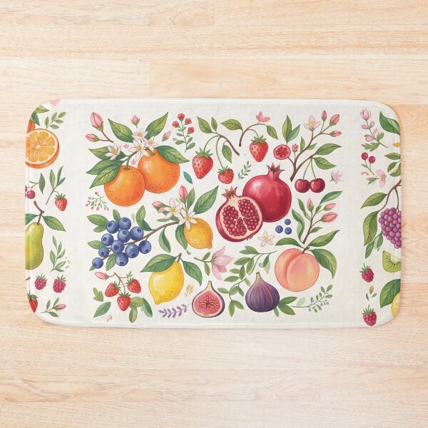 Item preview, Retro Vibrant Fresh Summer Fruit Citrus Berry Pattern designed and sold by ART ATTACK ZONE.