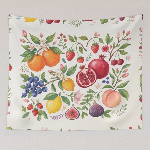 Item preview, Retro Vibrant Fresh Summer Fruit Citrus Berry Pattern designed and sold by ART ATTACK ZONE.