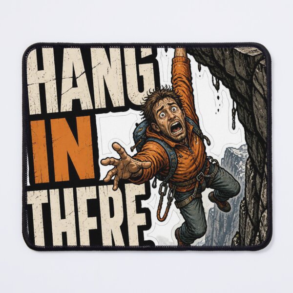 Item preview, Funny Rock Climber Hang In There Motivational Art designed and sold by LavIsInTheAir.