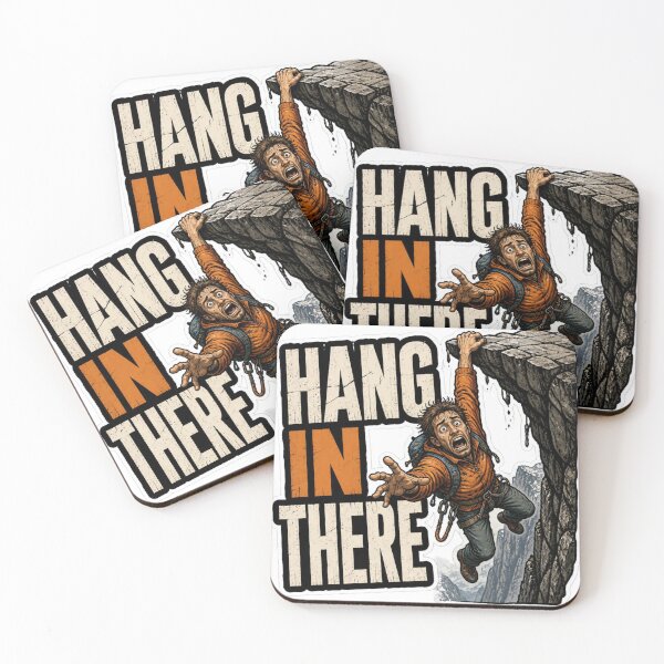 Item preview, Funny Rock Climber Hang In There Motivational Art designed and sold by LavIsInTheAir.