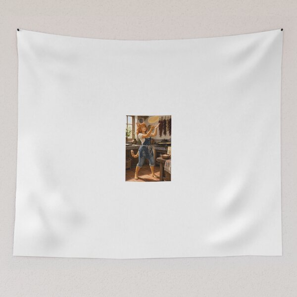 Item preview, Orange Cat Girl Tossing Dough Amigo designed and sold by CathryneDelamort.