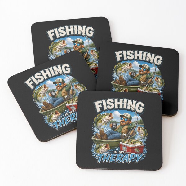 Item preview, Fishing Is My Therapy Funny Quote designed and sold by FunToonGallery.
