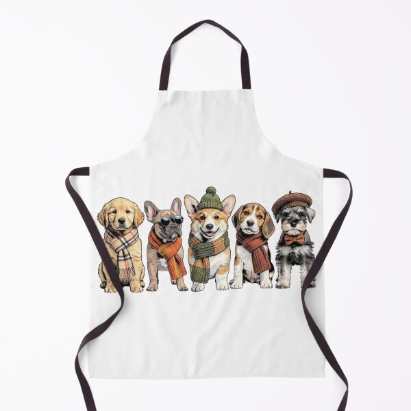Item preview, Cute Comic Style Puppies Wearing Fall Outfits and Scarves designed and sold by VibranPalette.