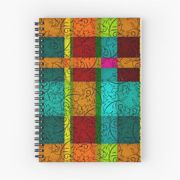 Item preview, Vibrant Thai Plaid with Hand Drawn Leaf Pattern designed and sold by Vector Loom Studio 9.