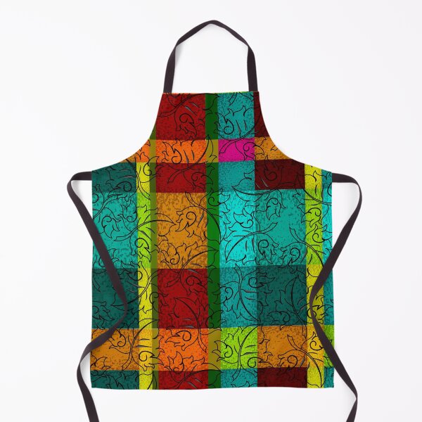 Item preview, Vibrant Thai Plaid with Hand Drawn Leaf Pattern designed and sold by Vector Loom Studio 9.