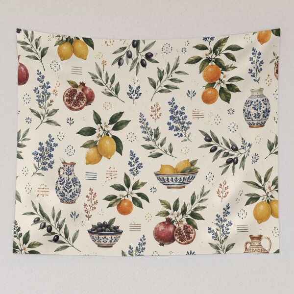 Item preview, Mediterranean Citrus Olive and Ceramic Pattern designed and sold by QCena.