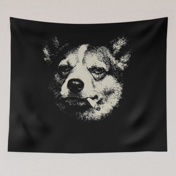 Item preview, Dog Smoking Cigarette Funny Corgi Meme designed and sold by Apparel-Vortex.