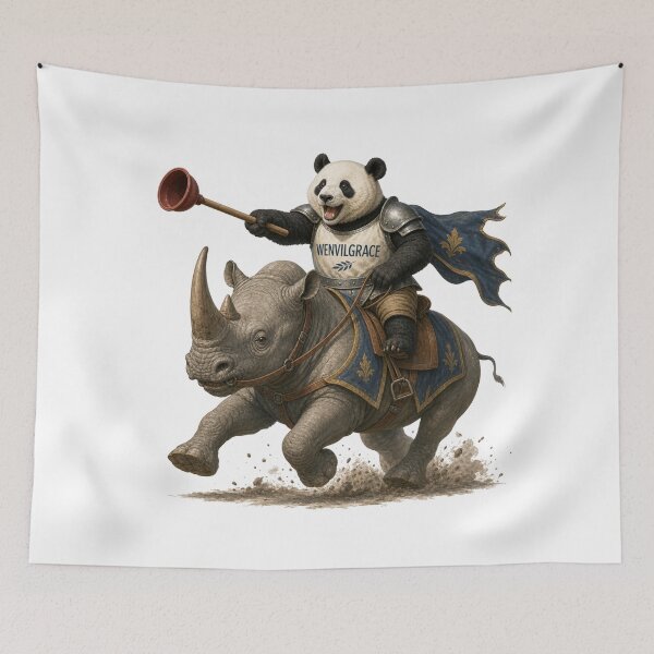 Item preview, Panda Knight with Plunger Gift designed and sold by Wenvilgrace.