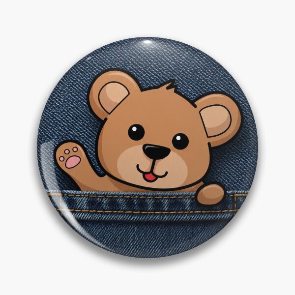 Item preview, Cute Teddy Bear Denim Pocket Phone Case designed and sold by MoodPopz Studio.