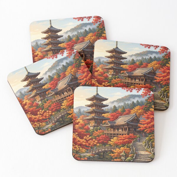 Item preview, A temple and autumn in Japan designed and sold by SoraPetals.