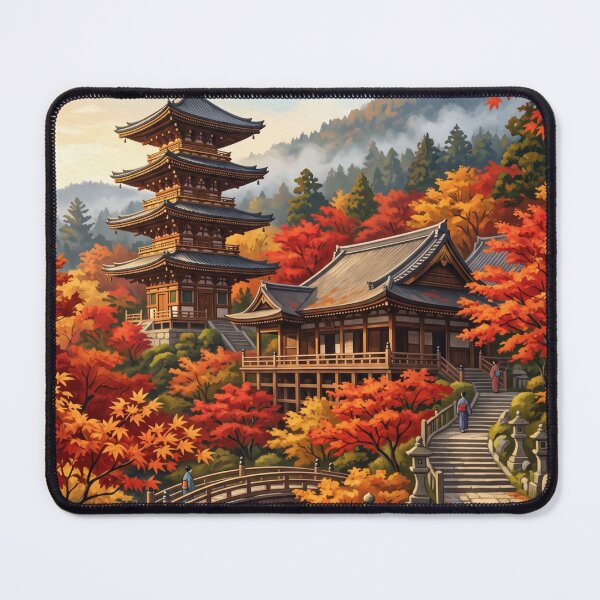 Item preview, A temple and autumn in Japan designed and sold by SoraPetals.