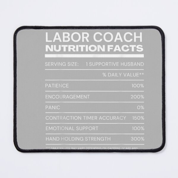 Item preview, Funny Labor Coach Nutrition Facts for Husband Dad to Be designed and sold by GreggRoss.