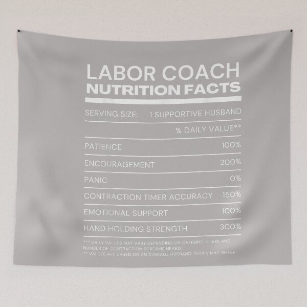 Item preview, Funny Labor Coach Nutrition Facts for Husband Dad to Be designed and sold by GreggRoss.
