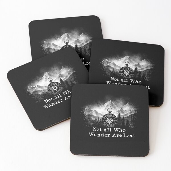 Item preview, Not All Who Wander Are Lost Mountain Compass Adventure Art designed and sold by inkoutninja.
