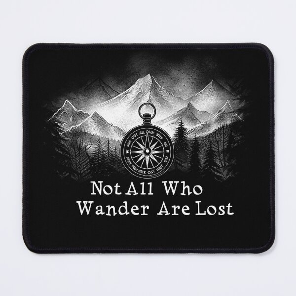 Item preview, Not All Who Wander Are Lost Mountain Compass Adventure Art designed and sold by inkoutninja.