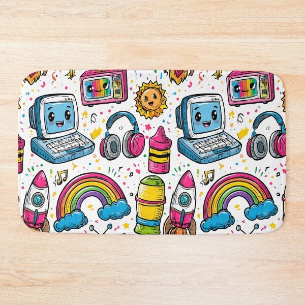 Item preview, Colorful Cute Kawaii Color Tv Print Pattern designed and sold by RichardRags.