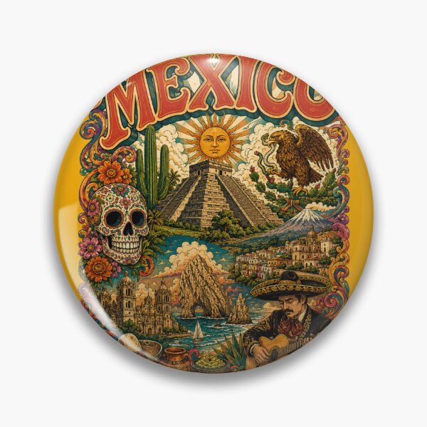Item preview, Mexico Vibrant Culture and History Vintage Travel Poster designed and sold by Skyrocketz.