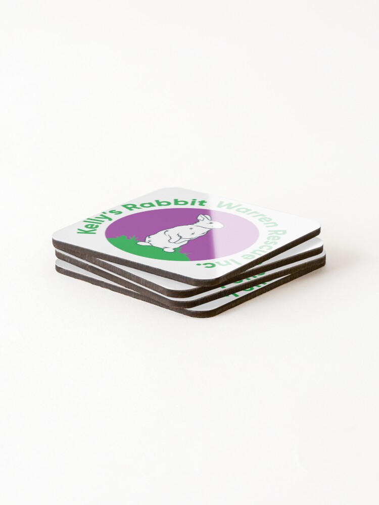Thumbnail 4 of 5, Coasters (Set of 4), Kelly’s Rabbit Warren Rescue inc. designed and sold by RabbitRescue.