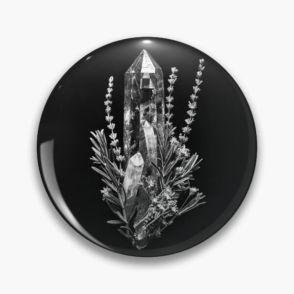 Item preview, Quartz Crystal Cluster with Lavender and Rosemary Witchy Botanical Art designed and sold by inkoutninja.