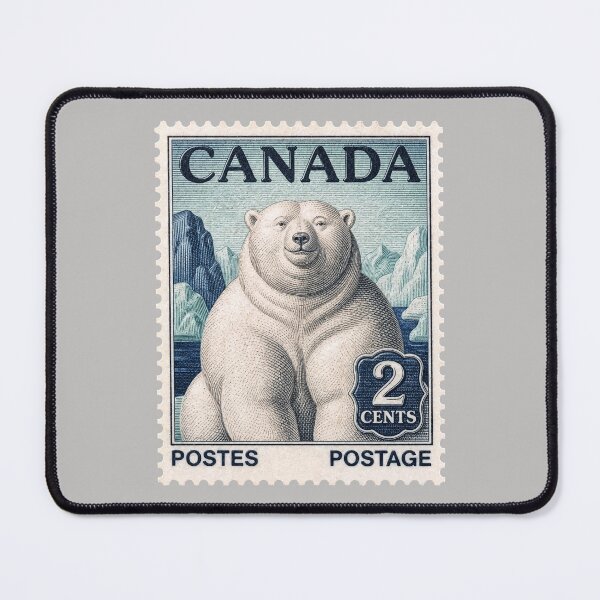 Item preview, Vintage Canadian Polar Bear Postage Stamp – Arctic Wildlife Engraving designed and sold by retrographics.