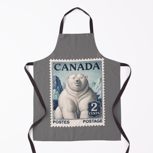 Item preview, Vintage Canadian Polar Bear Postage Stamp – Arctic Wildlife Engraving designed and sold by retrographics.