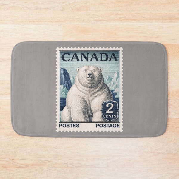 Item preview, Vintage Canadian Polar Bear Postage Stamp – Arctic Wildlife Engraving designed and sold by retrographics.