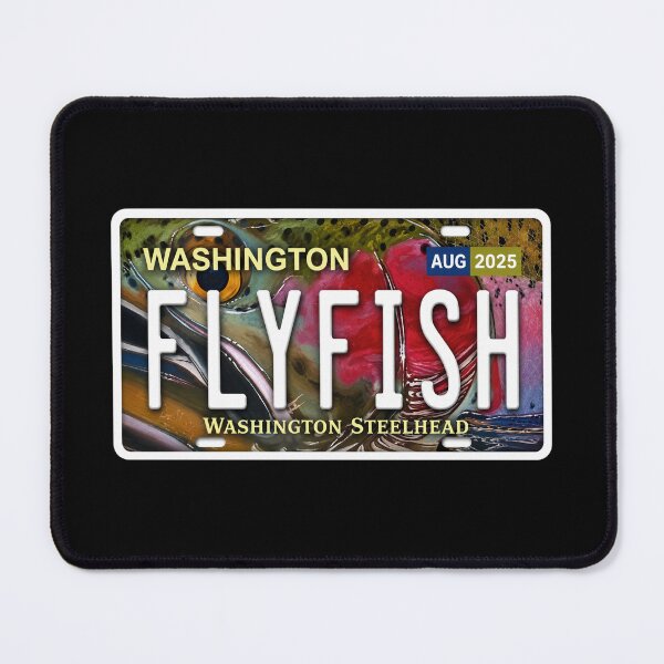 Item preview, FLYFISH Washington Steelhead License Plate Sticker | Fly Fishing Sticker for Anglers designed and sold by Swanny's Custom T-shirt and Gift Designs.
