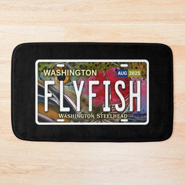 Item preview, FLYFISH Washington Steelhead License Plate Sticker | Fly Fishing Sticker for Anglers designed and sold by Swanny's Custom T-shirt and Gift Designs.