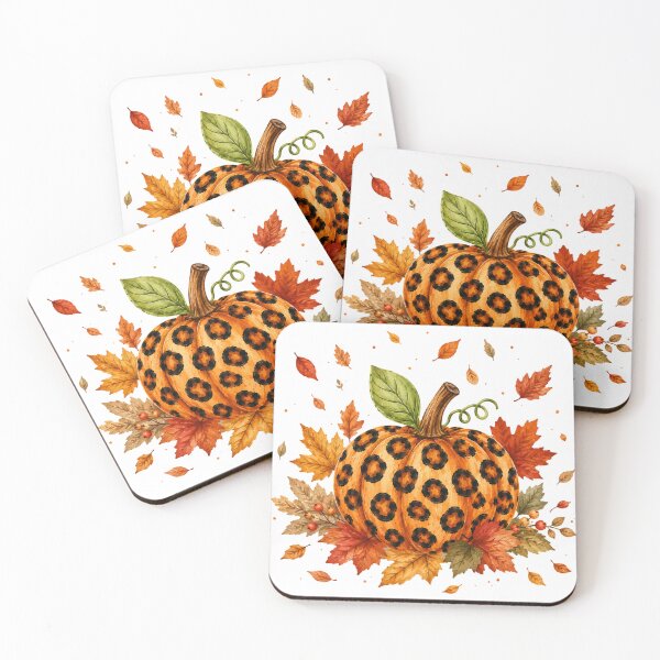 Item preview, Leopard Pumpkin Among Autumn Leaves designed and sold by PrintanovaDesign.