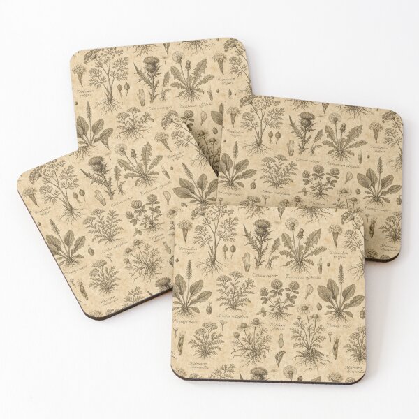 Item preview, Antique Botanical Specimens with Latin Labels Seamless Pattern | Sepia Brown designed and sold by StickyGuys.