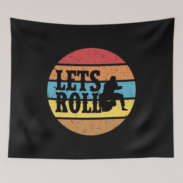 Item preview, Retro Lets Roll Jiu Jitsu Grappling Silhouette designed and sold by TeeParteaArt.