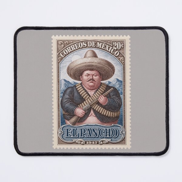 Item preview, El Pancho Vintage Mexican Postage Stamp T-Shirt, Retro Mexico Folk Art Graphic Tee, Traditional Charro Cowboy Shirt designed and sold by retrographics.