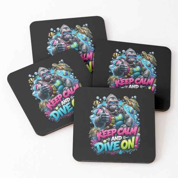 Item preview, Cartoon Gorilla Funny Scuba Diving Quote designed and sold by FunToonGallery.