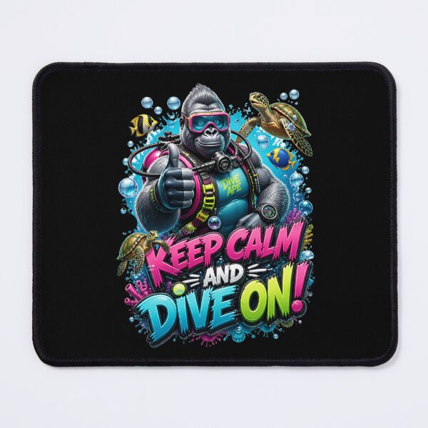 Item preview, Cartoon Gorilla Funny Scuba Diving Quote designed and sold by FunToonGallery.