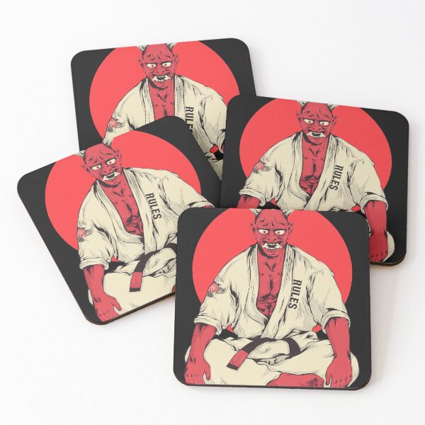 Item preview, Red Oni Martial Arts Meditating Demon designed and sold by TeeParteaArt.