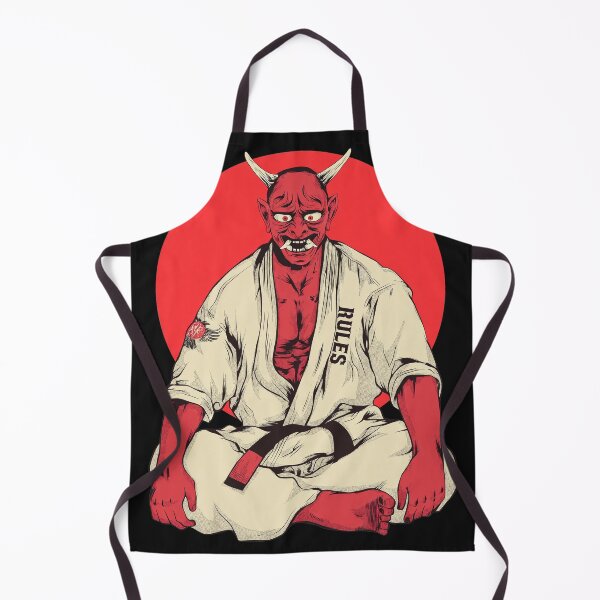 Item preview, Red Oni Martial Arts Meditating Demon designed and sold by TeeParteaArt.
