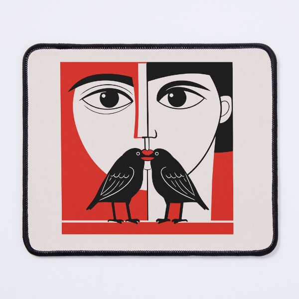 Item preview, Lovebirds Illusion – Minimal Symbolic Love Art designed and sold by zoliartdesign.