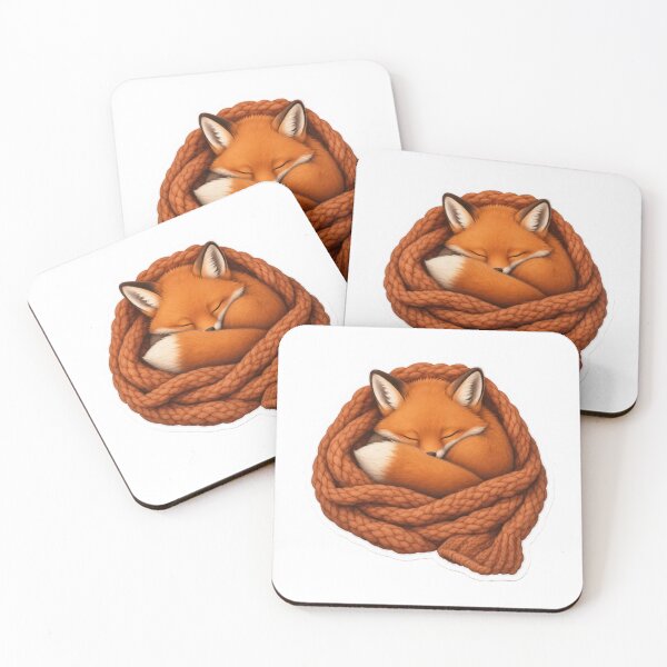 Item preview, Sleepy Fox Wrapped in a Knitted Scarf | Cozy Autumn Cinnamon designed and sold by StickyGuys.