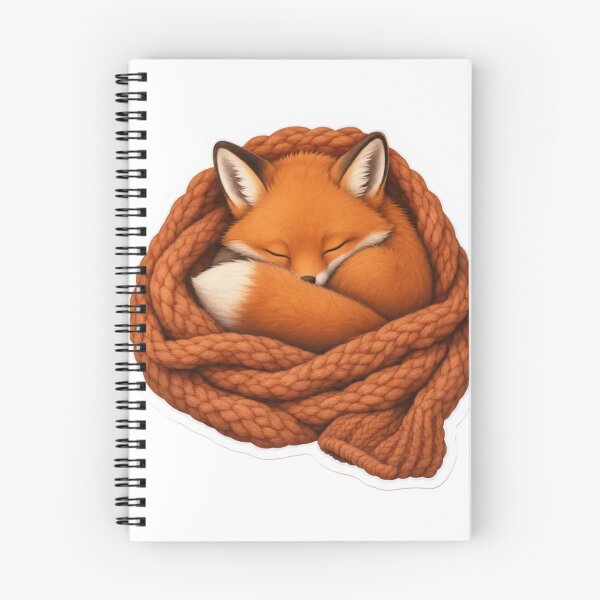 Item preview, Sleepy Fox Wrapped in a Knitted Scarf | Cozy Autumn Cinnamon designed and sold by StickyGuys.