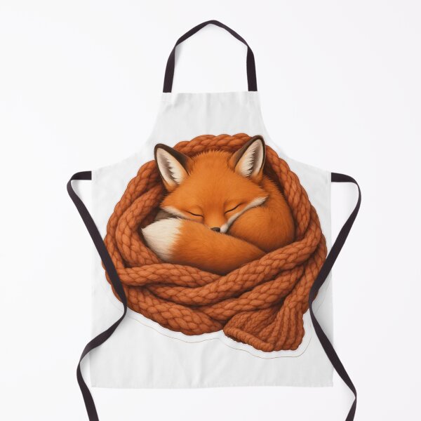 Item preview, Sleepy Fox Wrapped in a Knitted Scarf | Cozy Autumn Cinnamon designed and sold by StickyGuys.