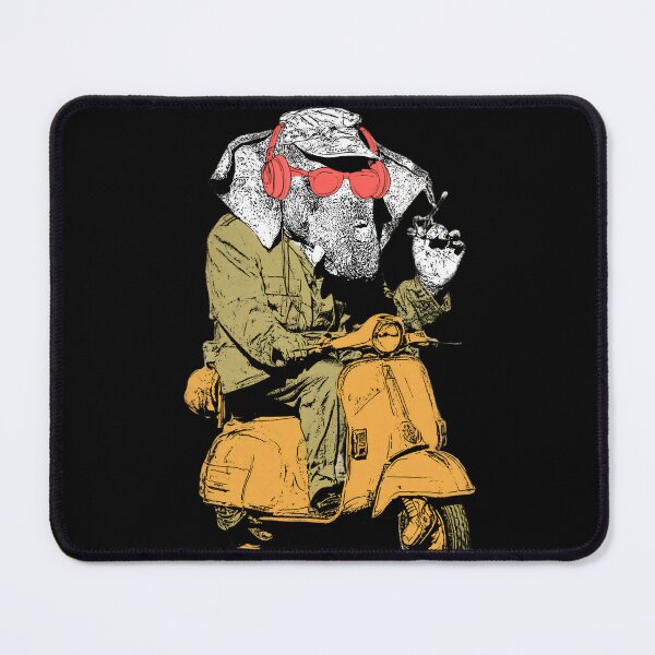 Item preview, Cool Elephant with Pink Sunglasses Riding Orange Scooter Vintage Art designed and sold by PANNARUK THAILAND.